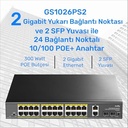 Cudy 24-Port Gigabit PoE+ Switch with 2 Uplink Gigabit Ports and 2 Gigabit SFP Slots 300W