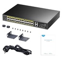 Cudy 24-Port Gigabit PoE+ Switch with 2 Uplink Gigabit Ports and 2 Gigabit SFP Slots 300W