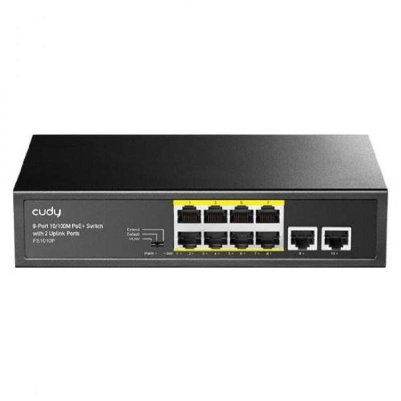 Cudy 8-Port 10/100M PoE+ Switch with 2 Uplink Ports 120W