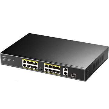 Cudy 16-Port 10/100M PoE+ Switch with 2 Gigabit Uplink and 1 SFP Port 200W
