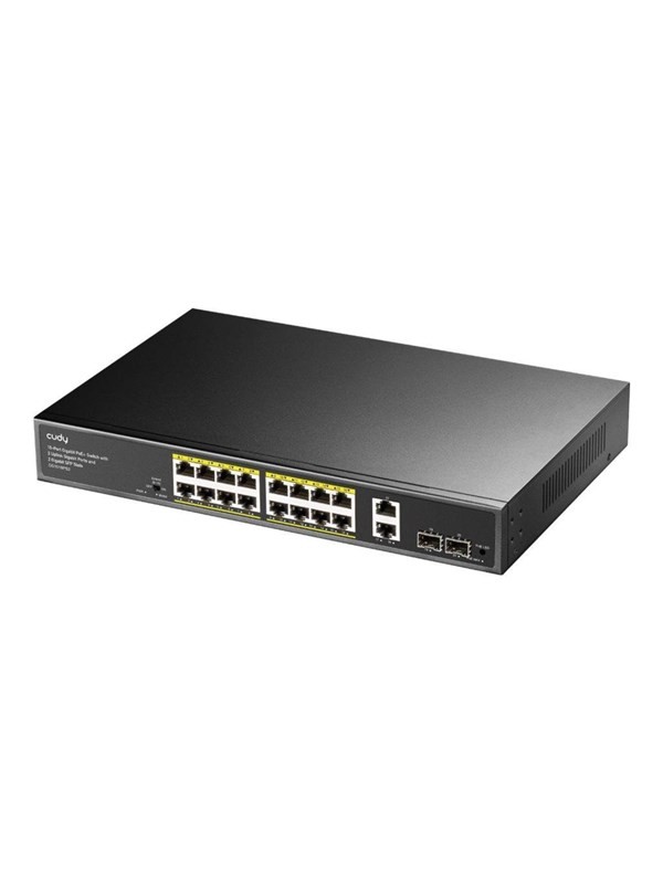Cudy 16-Port Gigabit PoE+ Switch with 2 Uplink Gigabit Ports and 2 Gigabit SFP Slots 200W