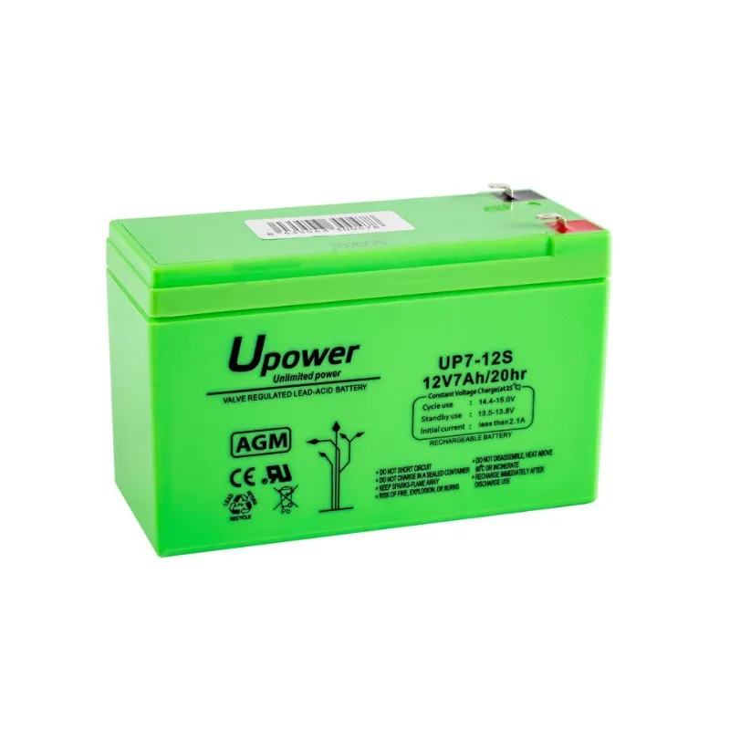 [UP7-12S] 12V7AH/20hr Lead-Acid Battery